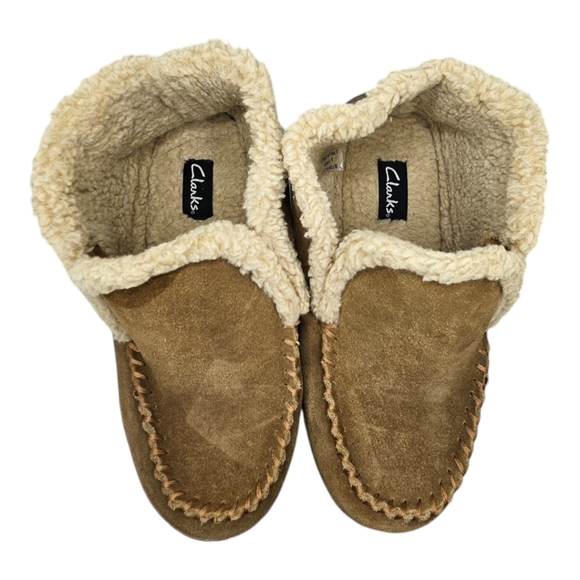 Clarks Bennet Lined Suede Men's Slipper Bootie Light Brown Size 9 Medium - Picture 3 of 8